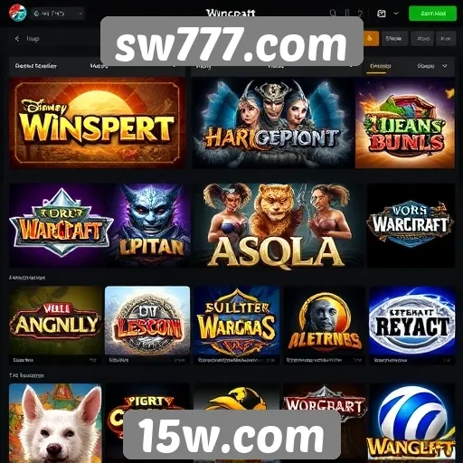 Variedade de jogos disponíveis no sw777